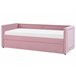Beliani Cama com estrado Bombazine MIMIZAN Rosa