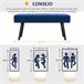 Banco de Pé de Cama Aço, Espuma e Poliéster HOMCOM, casa - quarto Azul
