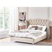 Beliani Cama com estrado Veludo AYETTE 225x215 Bege