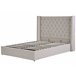 Beliani Cama com armazenamento Veludo LUBBON 190x217 Cinza Claro