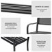 Banco de Exerior Aço Outsunny 127x60 Preto