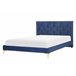 Beliani Cama com estrado Veludo LIMOUX 147x213 Azul Marino