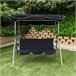 Cadeira de baloiço de jardim preta com capota basculante de 3 lugares Aktive Preto