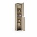Armário multiuso com 2 portas com efeito madeira 45 Branco