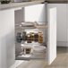 Módulo inferior de cozinha com carrinho removível Supra com fechamento suave Módulo inferior de cozinha com carrinho removível Supra com fechamento suave Cinza