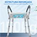 Banco de Duche Alumínio, HDPE e EVA HOMCOM, casa - casa de banho Cinza