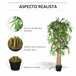 Árvore de bambu artificial PE, PP, Cimento Outsunny Verde