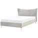 Beliani Cama com estrado Veludo CHALEIX 148x212 Cinza Claro