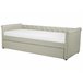 Beliani Cama com estrado Poliéster LIBOURNE 184x220 Azul Marino