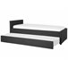 Beliani Cama com estrado Poliéster MARMANDE 86x214 Cinza Escuro