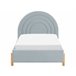 Beliani Cama com estrado Veludo ANET 100x216 Azul Claro