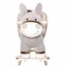 Baloiço Infantil Madeira de Álamo, Metal e Pelúcia HOMCOM Cinza