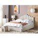Beliani Cama com armazenamento Veludo VINCENNES 167x214 Branco/ Bege