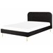 Beliani Cama com estrado Veludo FLAYAT 193x215 Preto