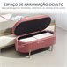 Banco Pé de Cama Poliéster HOMCOM, casa - quarto Rosa