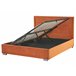Beliani Cama com armazenamento Veludo ROUEN 168x214 Laranja