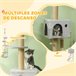 Arranhador para Gatos Aglomerado, Pelúcia e Juta PawHut Cinza