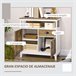 Aparador Melamina de Madeira HOMCOM, casa - cozinha Cinza