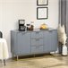 Aparador MDF e Metal HOMCOM, casa - móveis de armazenamento Cinza
