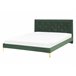 Beliani Cama com estrado Veludo LIMOUX 147x213 Verde Escuro
