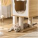 Arranhador para Gatos Aglomerado de Madeira, Pelúcia e Sisal Bege