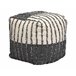 Puff algodão ADDO quadrado branco e preto 45x45cm Branco/ Preto