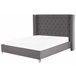 Beliani Cama Terciopelo LUBBON 209x215 Cinza