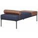 Beliani Chaise longue Pele sintética, Linho sintético MALMOS Azul