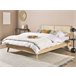 Beliani Cama com estrado Aglomerado de madeira, Rattan/vime MONPAZIER 167x209 Castanho