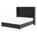 Beliani Cama com estrado Veludo LUBBON 152x215 Preto