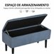 Banco de Armazenamento Poliéster, Espuma e Madeira de Borracha 38x95 Cinza