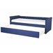 Beliani Cama com estrado Poliéster LIBOURNE 184x220 Azul Marino