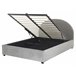 Beliani Cama com armazenamento Veludo VAUCLUSE 174x214 Cinza Claro