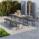 MegaPack 10 Mesas Dobráveis ​​Portáteis Resina Efeito Madeira 7house Castanho