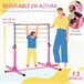 Barra de Ginástica Aço e Madeira de Faia HOMCOM Rosa