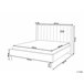 Beliani Cama com estrado Veludo VILLETTE 165x222 Azul Marino