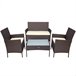 Conjunto de mobiliário de terraço Aktive, poltronas, sofá e mesa de rotim Preto