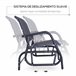 Banco Baloiço Metal e Tecido de Textilene Outsunny 120x70 Preto