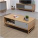Mesa de centro Magnus 1 porta de correr e 1 nicho Castanho
