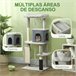Arranhador para Gatos Melamina de Madeira e Sisal PawHut Cinza