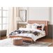 Beliani Cama com estrado Veludo MARVILLE 162x225 Areia