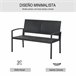 Banco Jardim Vime PE, Aço Outsunny 122x60 Preto