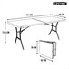 Mesa rectangular rebatível efeito granito branco LIFETIME 184 x 76 x 73,5 cm Branco