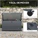 Baú de Armazenamento aço galvanizado Outsunny Cinza