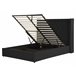 Beliani Cama com armazenamento Veludo LUBBON 190x217 Preto
