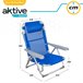 Pack económico 2 cadeiras de praia Gomera cadeiras de praia multiposição anti-tombamento c/ almofada 48x60x90 cm Aktive Cinza