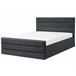Beliani Cama com estrado Poliéster VALBONNE 216x191 Cinza Escuro