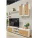 Compacto de TV YUMI carvalho branco 200cm Branco/ Madeira
