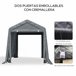 Abrigo de Exterior Metal e Tecido PE Outsunny Cinza
