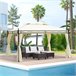 Pérgola de Jardim Aço e Poliéster Outsunny 400x300 Bege